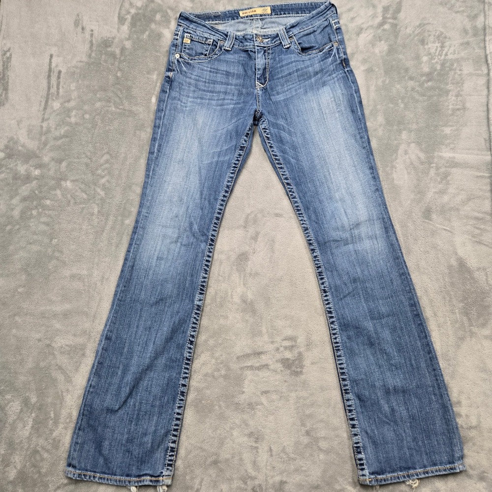 Big Star Hazel Curvy Fit Bootcut Jeans Medium Wash Blue Size 31L Stretch Denim